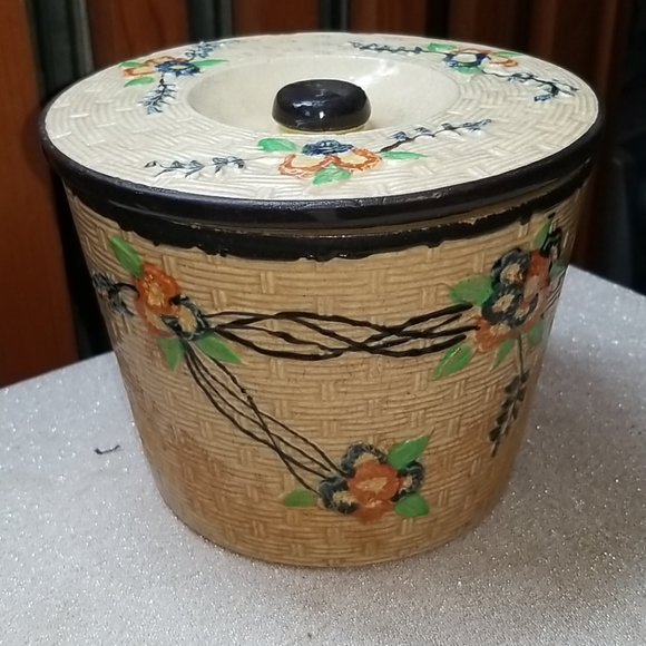 VTG Japan Ceramic Cookie Biscuit Jar - Picture 1 of 6